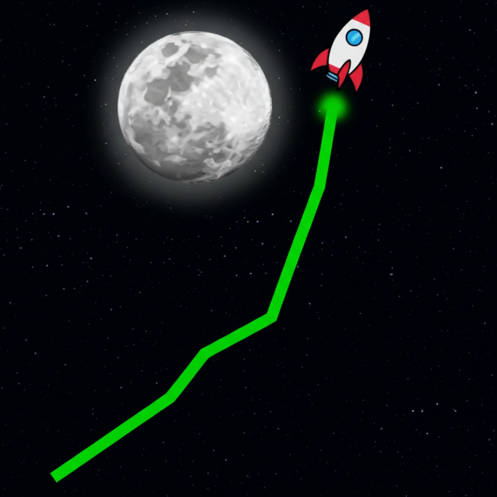 Crypto chart to the moon
